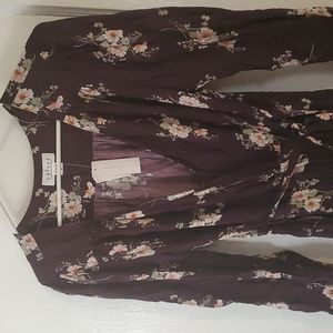 dark purple long sleeve wrap dress